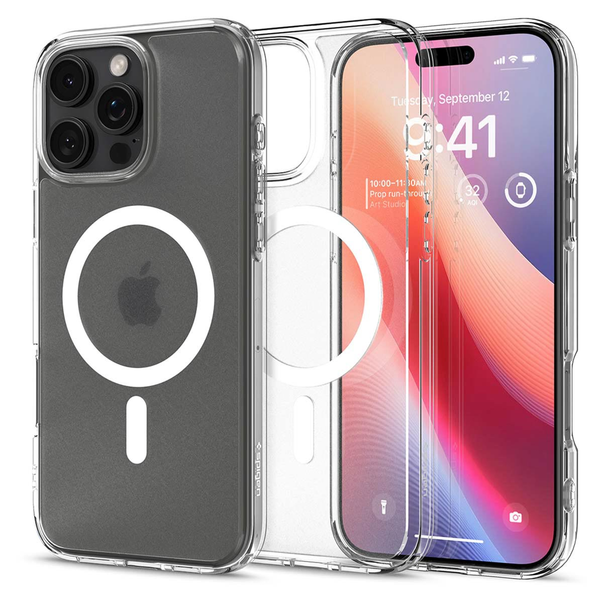 GUAGUA Cover Magnetico per iPhone 12/12 Pro, Custodia iPhone 12/12 Pro Compatibile con MagSafe, Opoco Protettivo Case Sottile Anti-Graffio Glassato Traslucido Antiurto 6,1 Pollici, Rosa