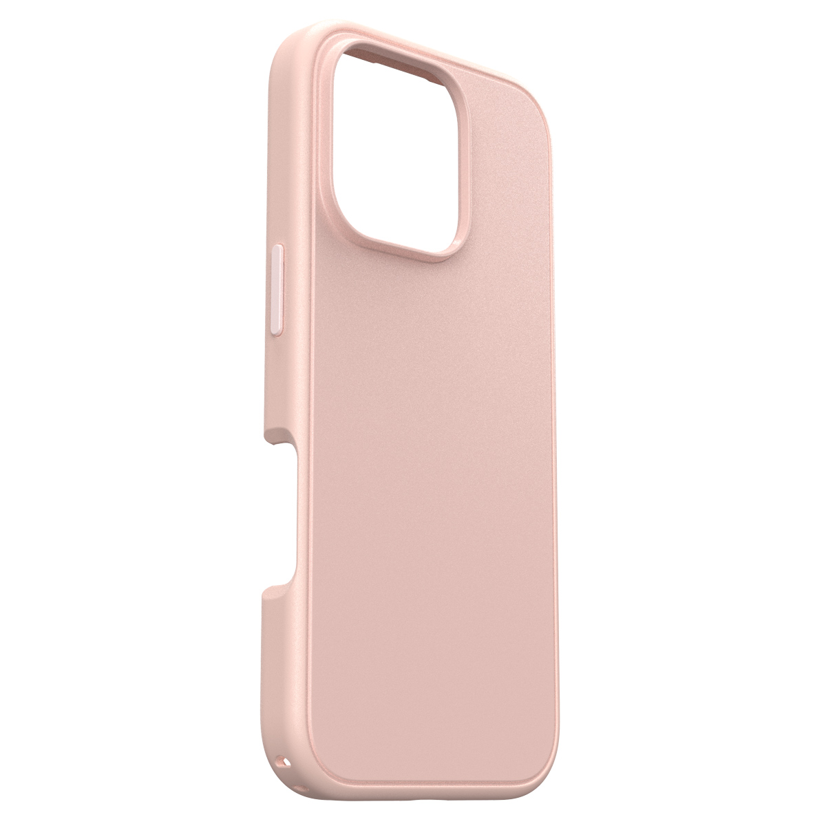 Roze iPhone hoesje. De hoes is effen en heeft een uitsparing voor de camera.