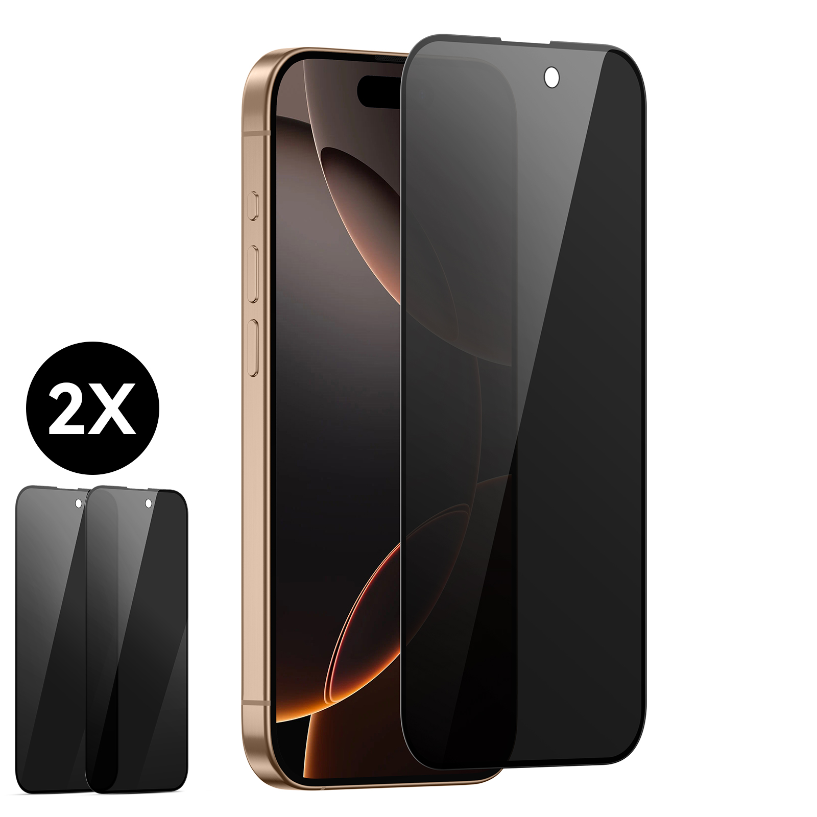 Ein Telefon mit Displayschutzfolie und zwei zusätzlichen Schutzfolien.