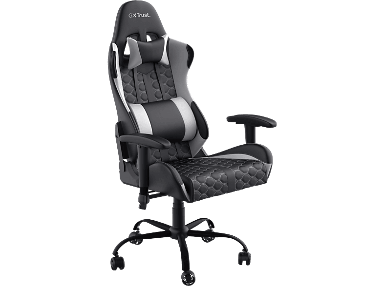 TRUST GXT 708W Resto Gaming Stoel Ergonomische Gamestoel Verstelbare Rugleuning 4D Armleuningen Gaming stoel Wit Zwart MediaMarkt