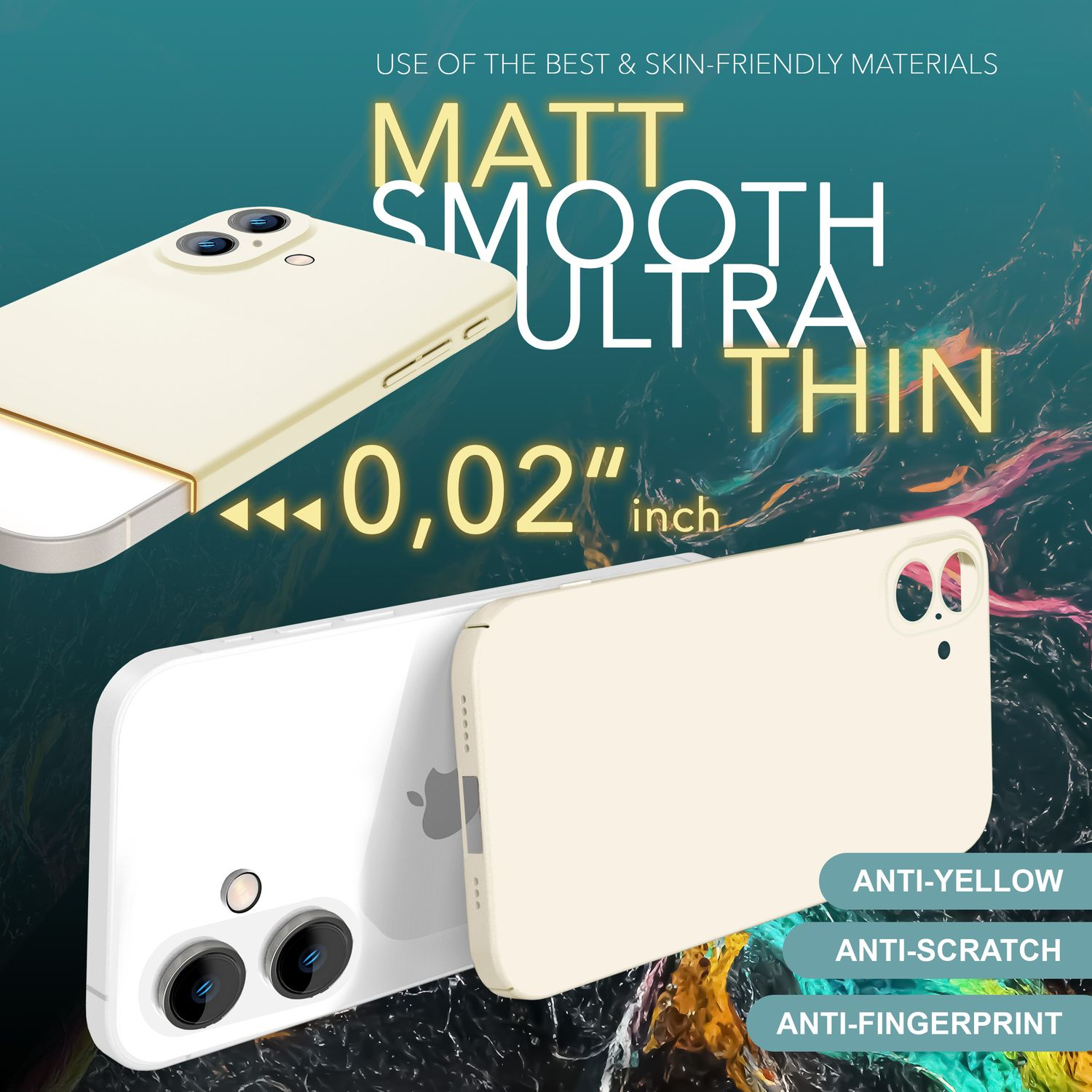 Eine Handyhülle mit einem Telefon oben und Text.