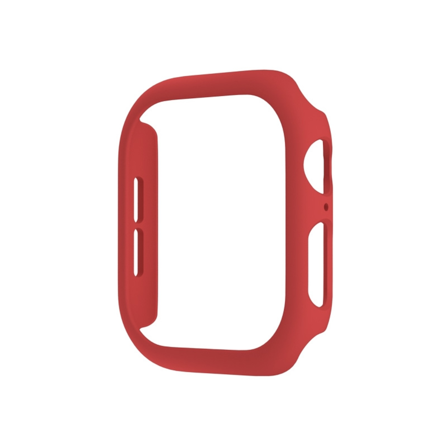 Custodia per orologio rossa, sfondo bianco.