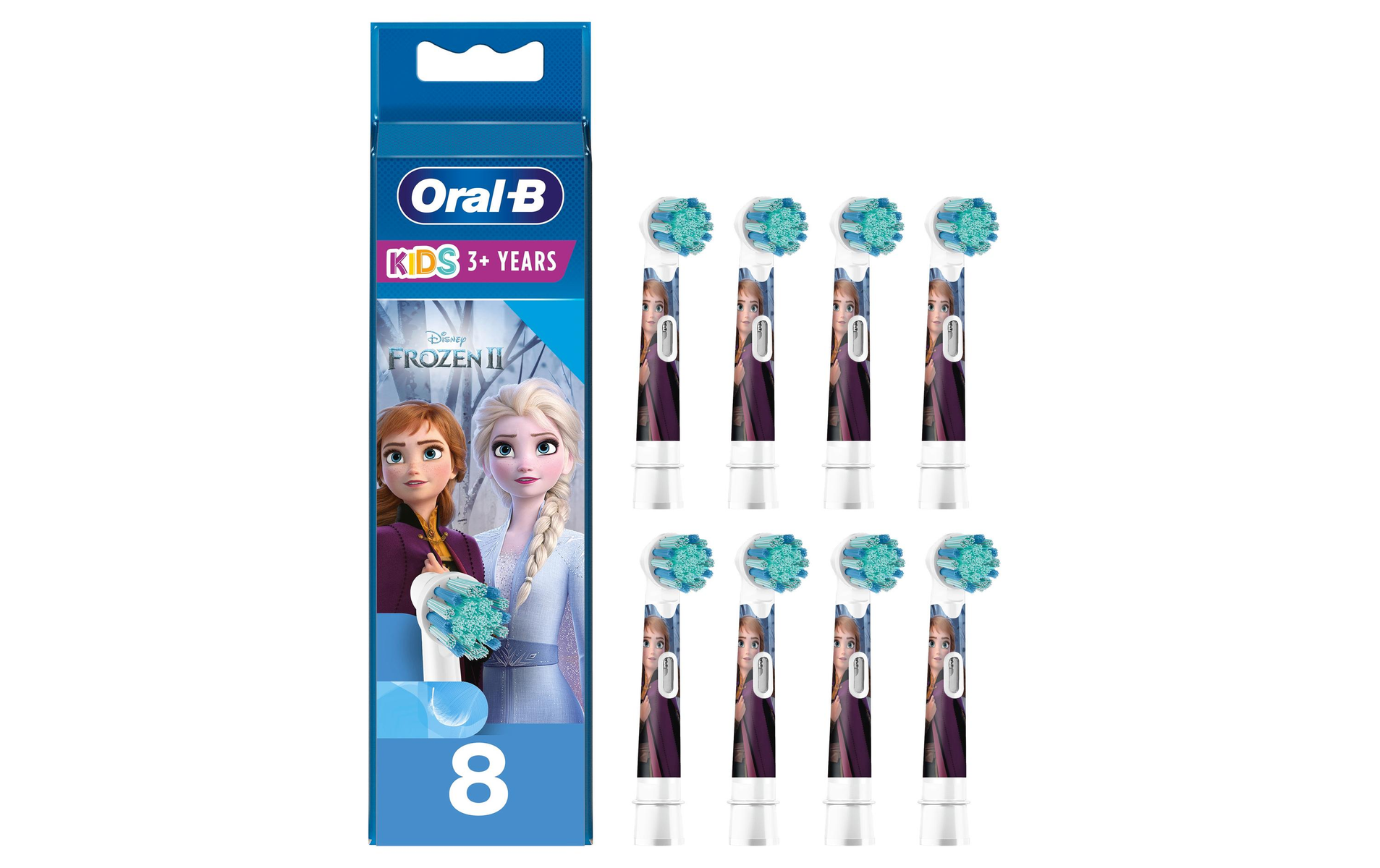 Pudełko końcówek do szczoteczki Oral-B Kids z postaciami z Krainy Lodu 2.
