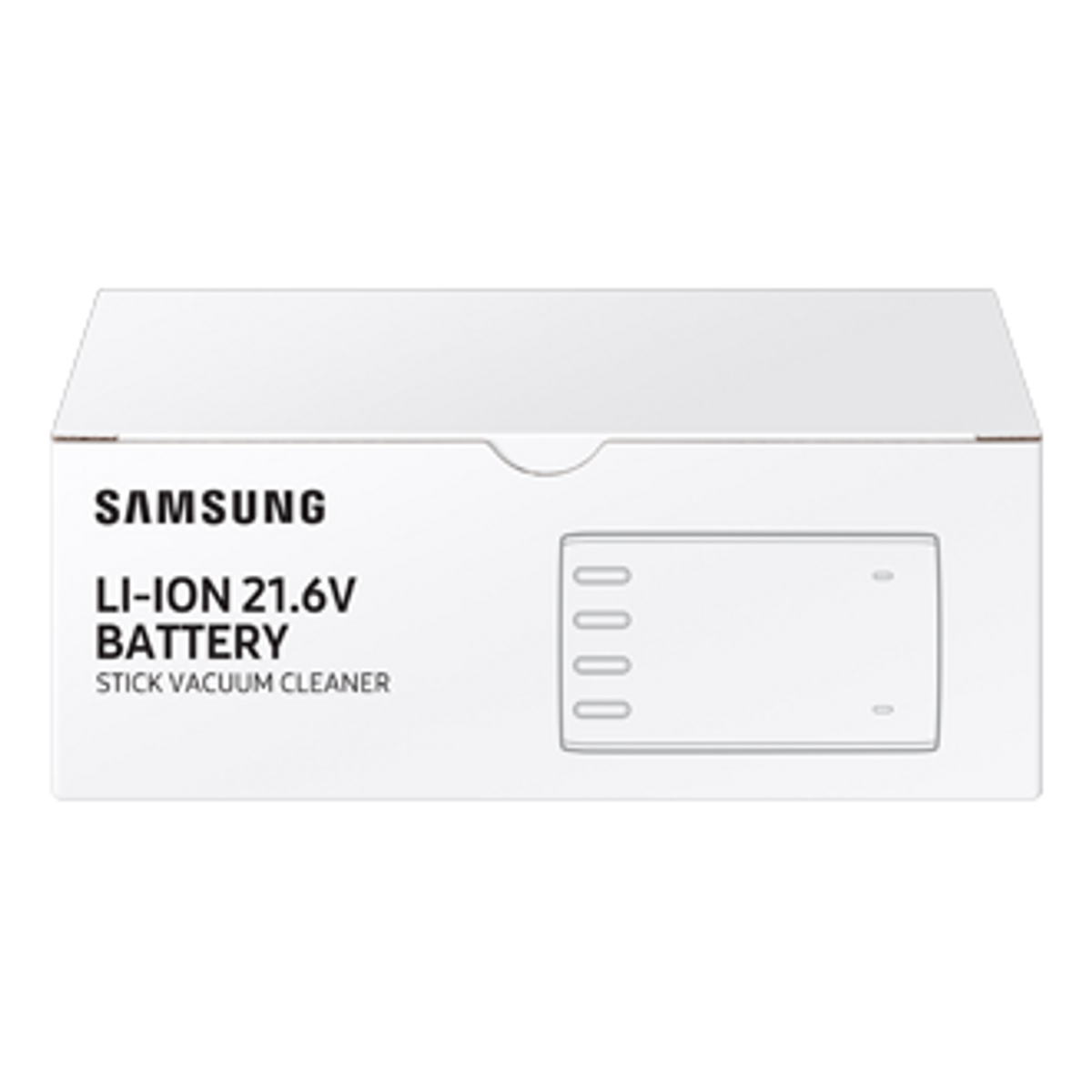 Scatola batteria Samsung Li-Ion 21,6V bianca per aspirapolvere a bastone.