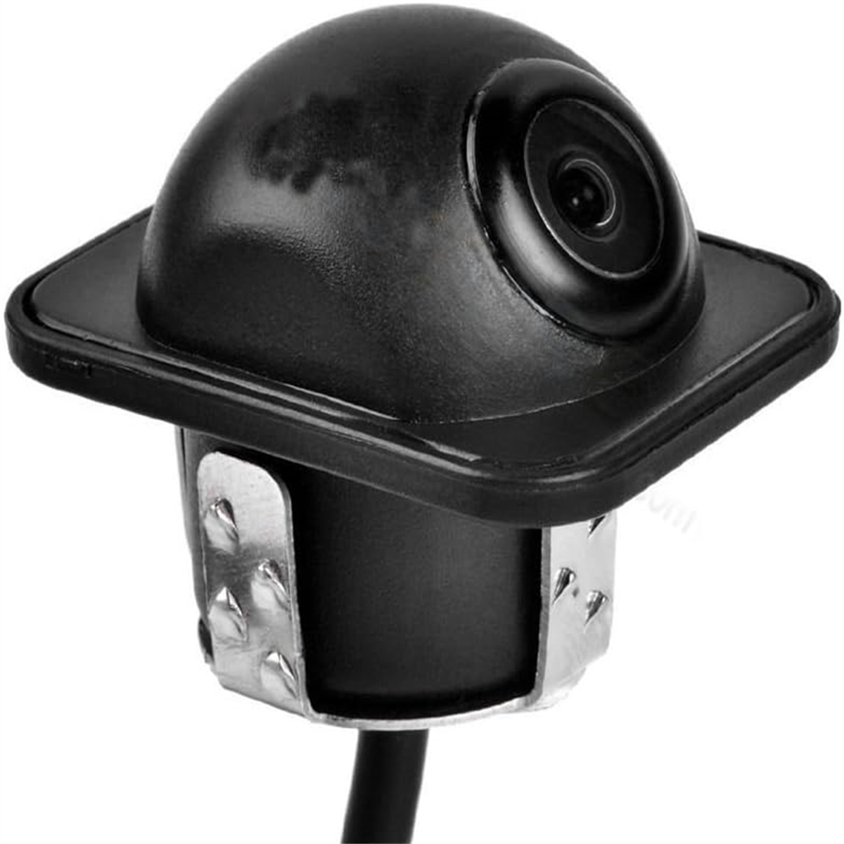 Schwarze Autokamera mit Kuppelform. Sie ist auf einer kleinen quadratischen Basis montiert.