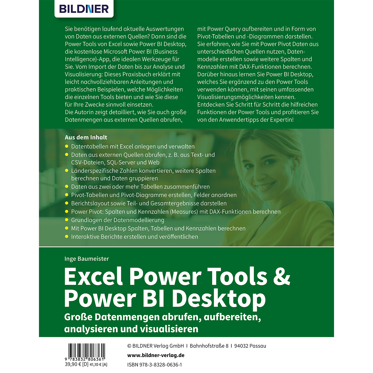 Buchcover: Excel Power Tools & Power BI Desktop. Name des Autors und Buchtitel sind sichtbar.