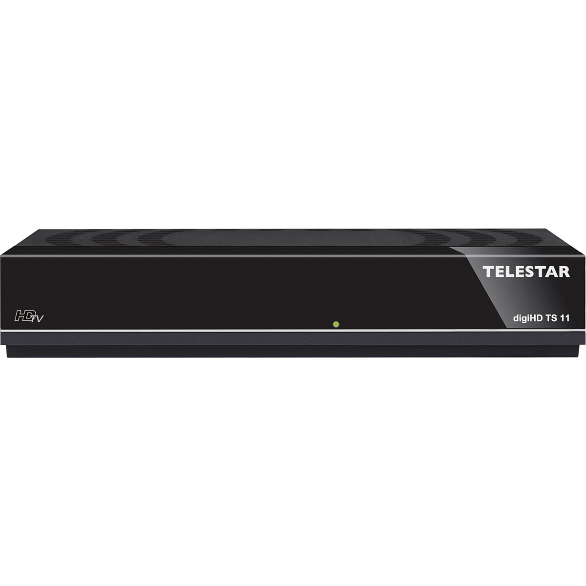 Ein schwarzer Telestar digiHD TS 11 Receiver.