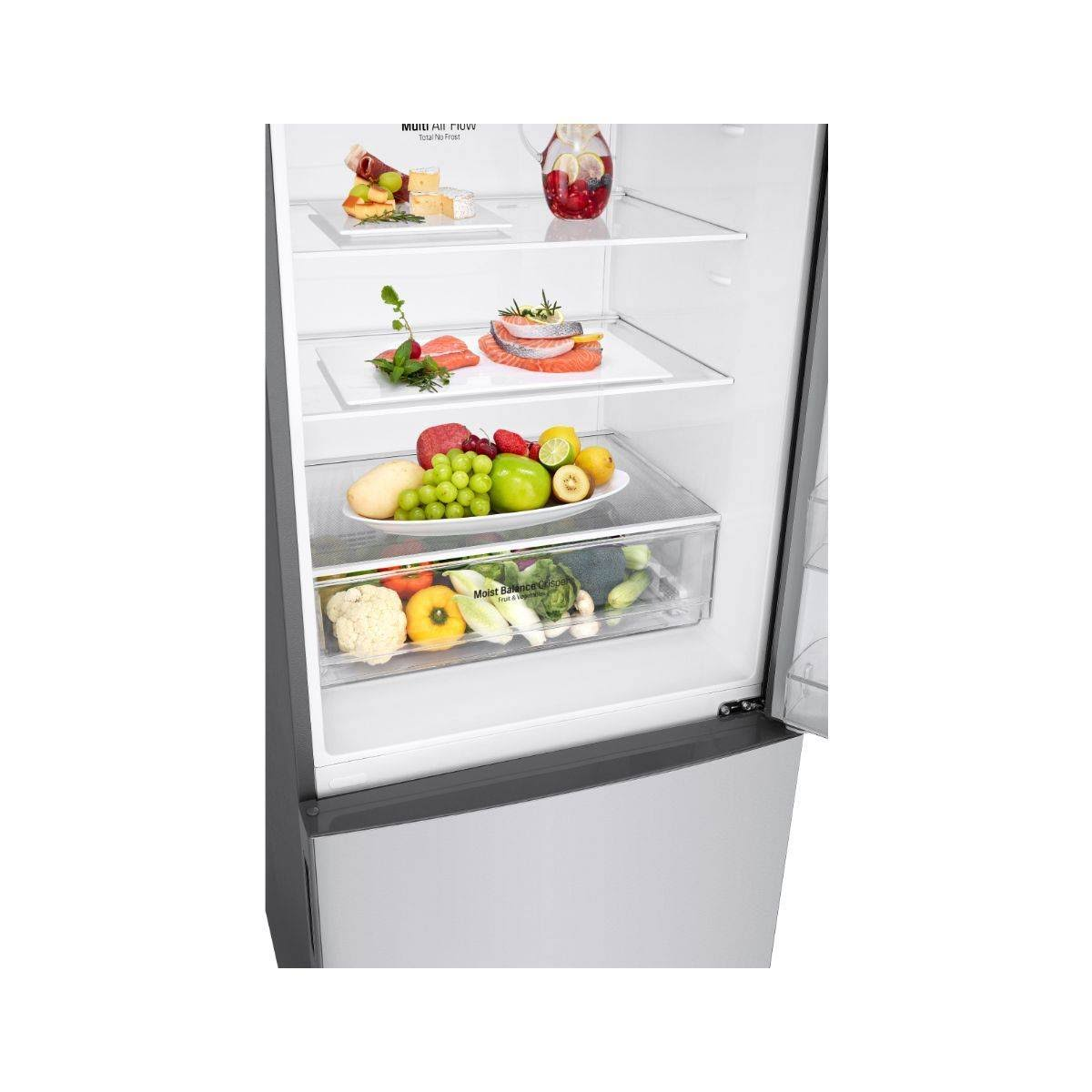 FRIGORIFERO COMBINATO LG GBB566PZHZN, 2 Porte, L 70 cm, No Frost, Capacità netta totale 462 l, Rumorosità: 41 dB(A), LAN wireless, 3 ripiani, Dimensioni: L 70 cm A 1850 mm P 700 mm, Argento, Classe E