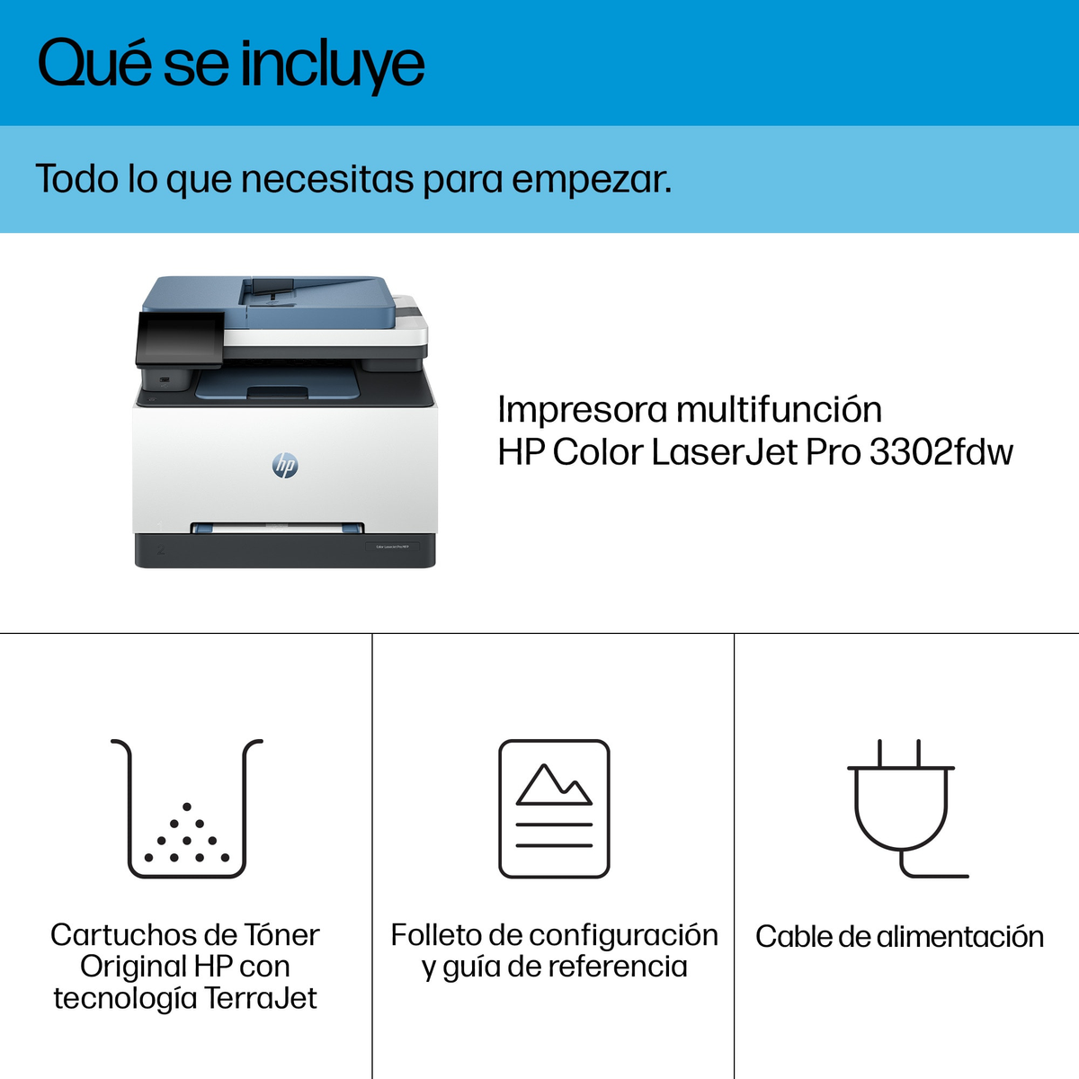 Drukarka wielofunkcyjna HP Color LaserJet Pro MFP 3302fdw Biały, Czarny, Niebieski
