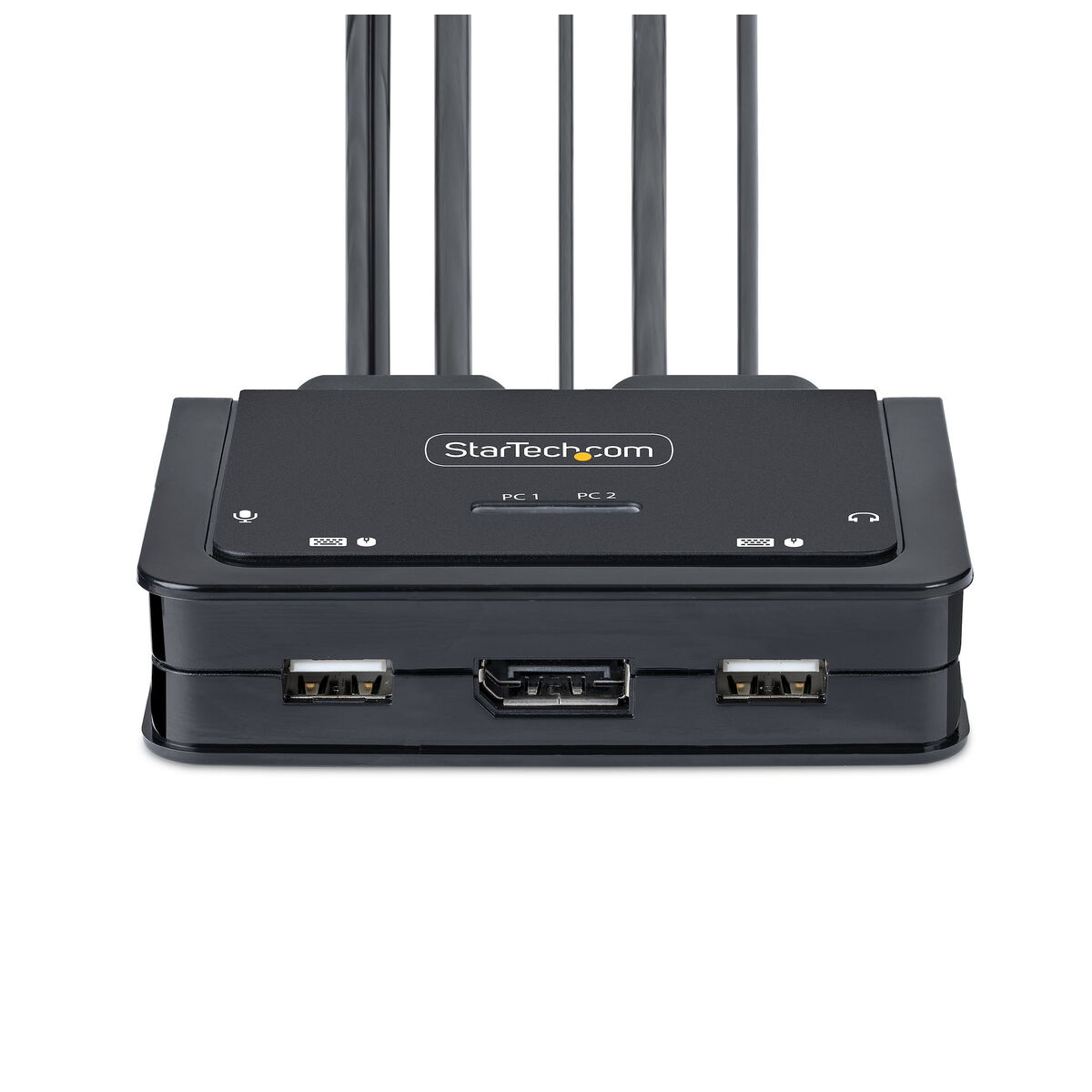 Switch USB nero con antenne e porte. Logo StarTech.com visibile.