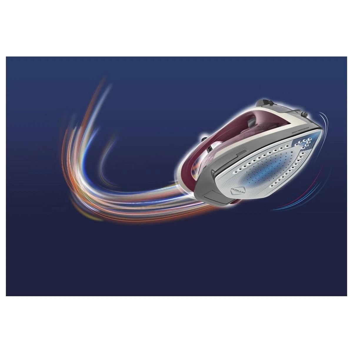 Żelazko w akcji, ze śladami ruchu, prezentujące nowoczesny design.