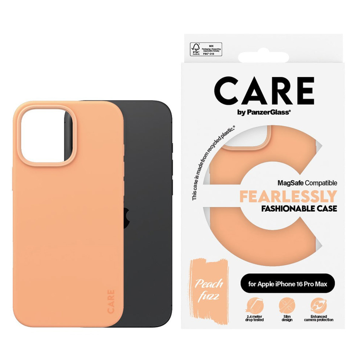 PANZERGLASS Protettiva PG-1392 Custodia per Apple iPhone 16 Pro Max, Arancione