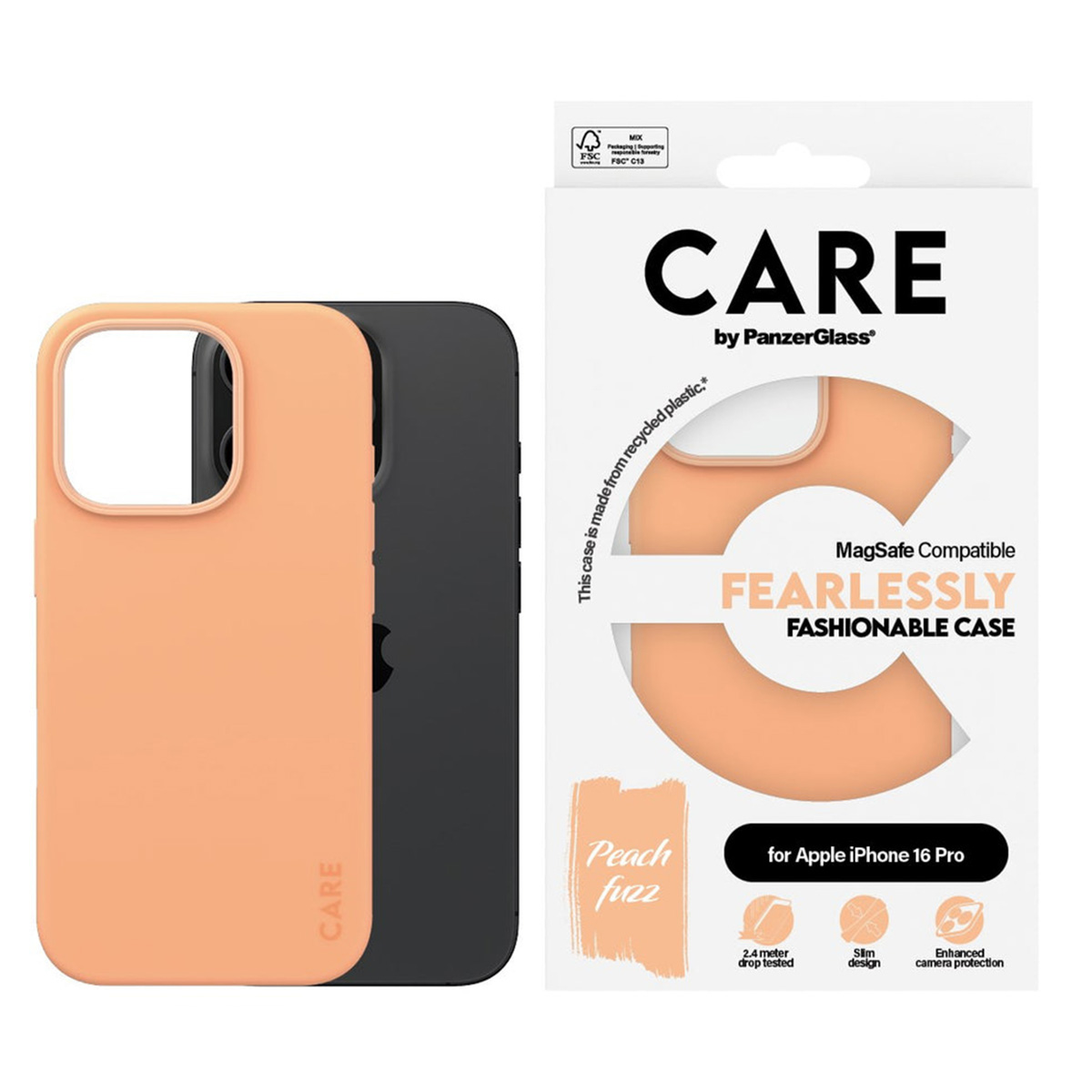 PANZERGLASS Protettiva PG-1390 Custodia per Apple iPhone 16 Pro, Arancione