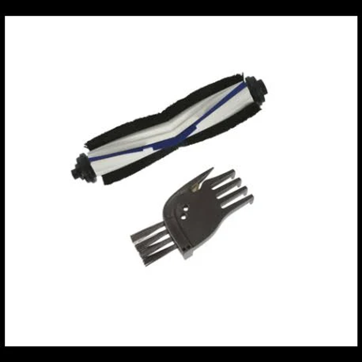 Dwie części odkurzacza: obrotowa szczotka i małe narzędzie do czyszczenia z włosiem.