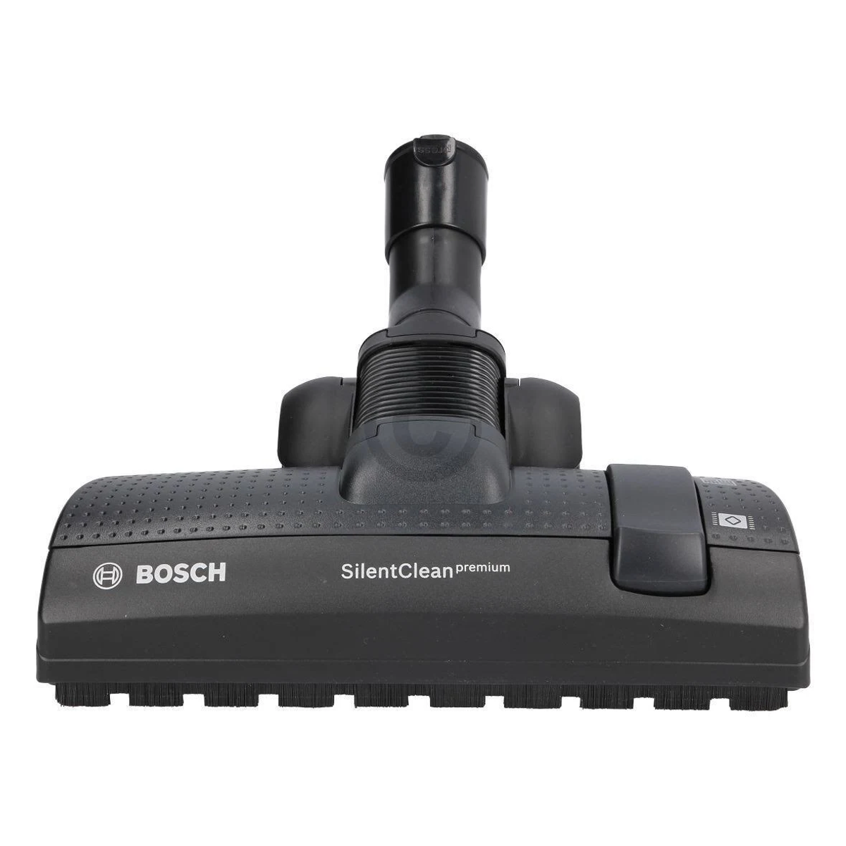Cabezal de aspiradora negro con logo Bosch y SilentClean premium.