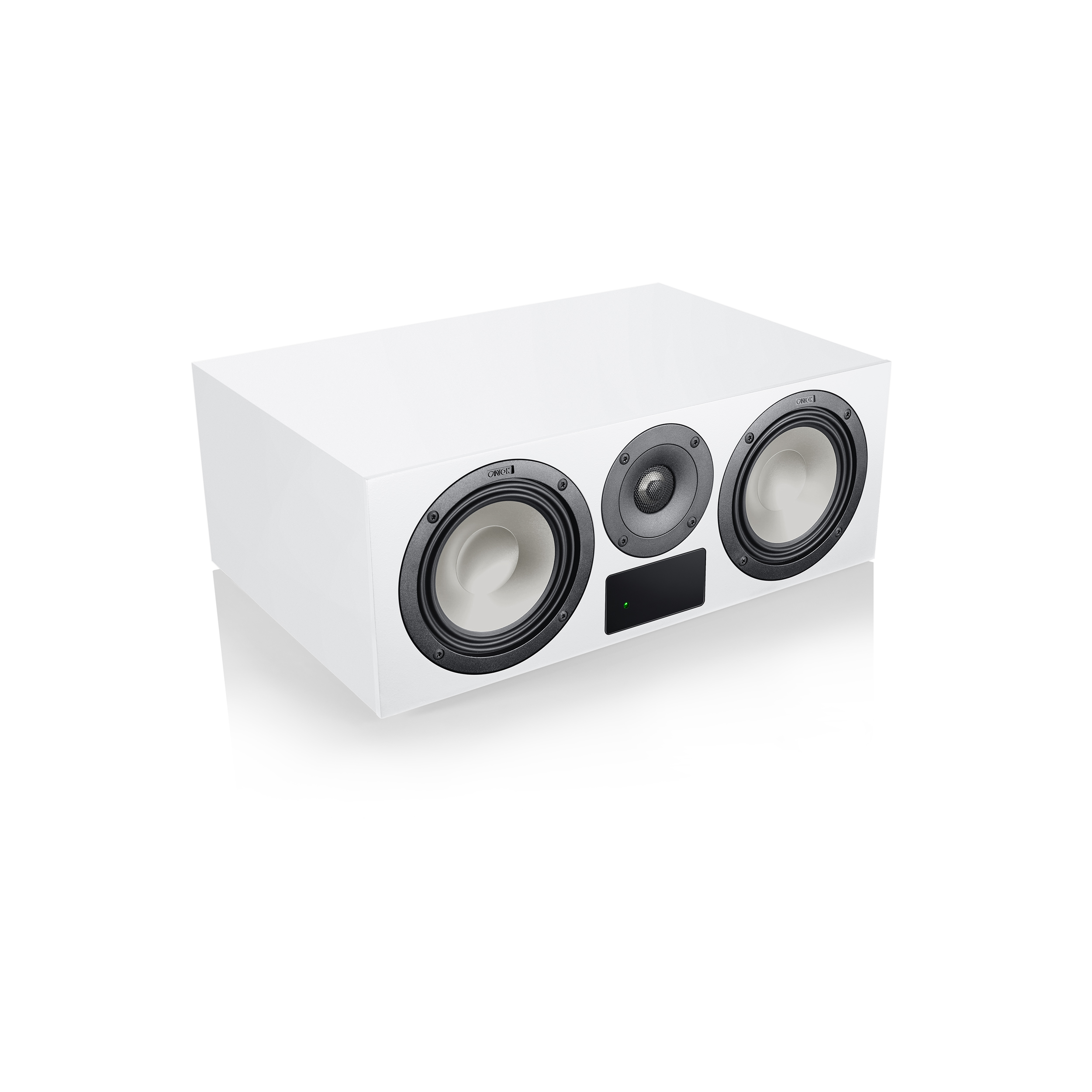 White rectangular speaker with three speakers. Isolated on a white background.