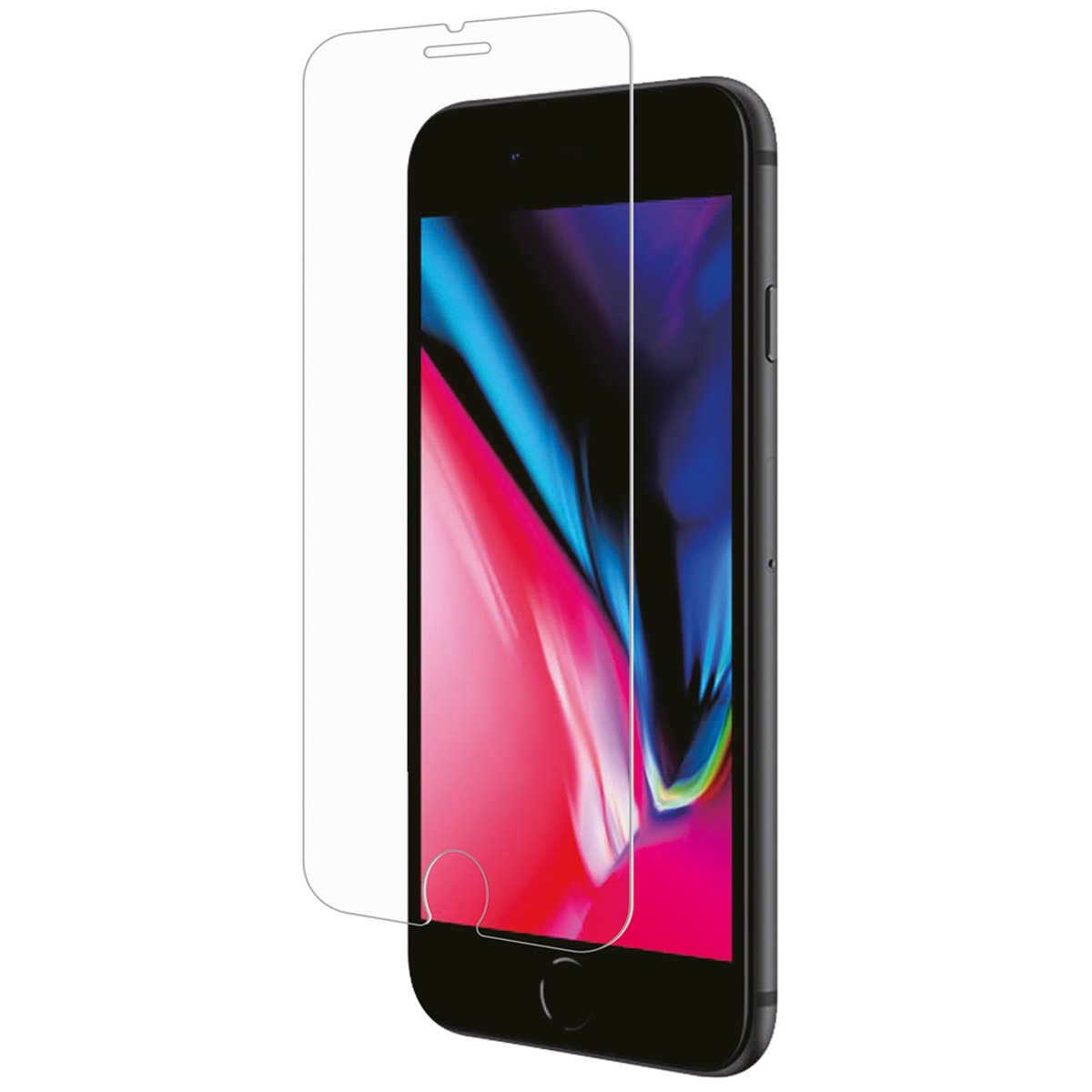 Phone and clear screen protector. The protector is applied to the screen of the phone.