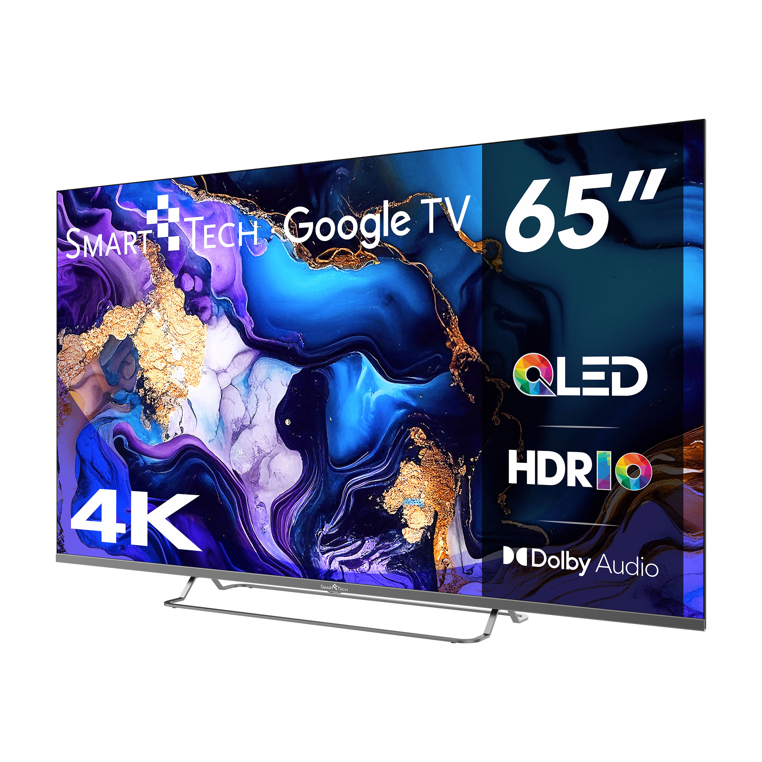 Biała kamera bezpieczeństwa z widocznymi funkcjami i tłem nieba.