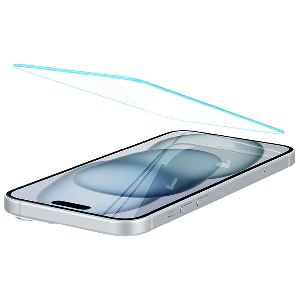 Un telefono con una protezione per lo schermo che viene applicata.