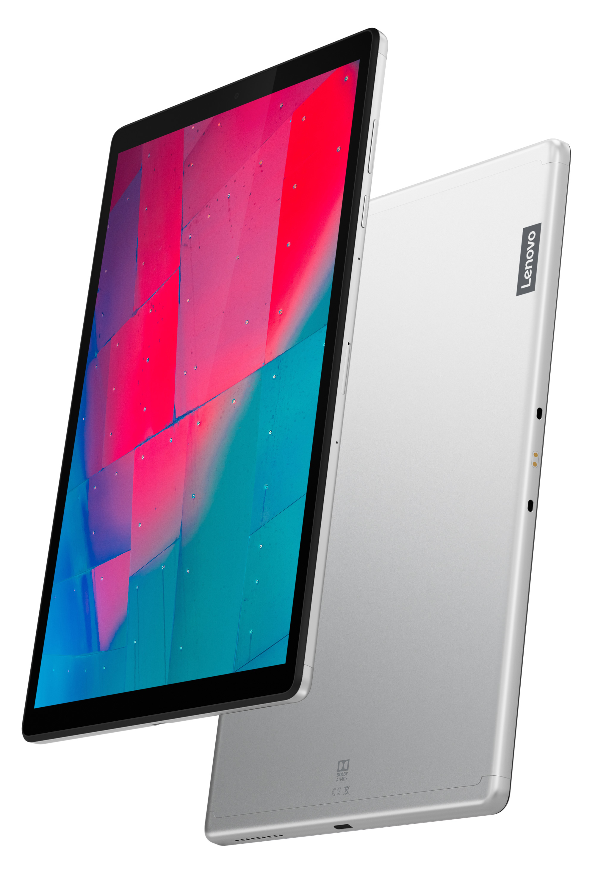 Silbernes Tablet mit Farbbildschirm. Ein weiteres Tablet dahinter.