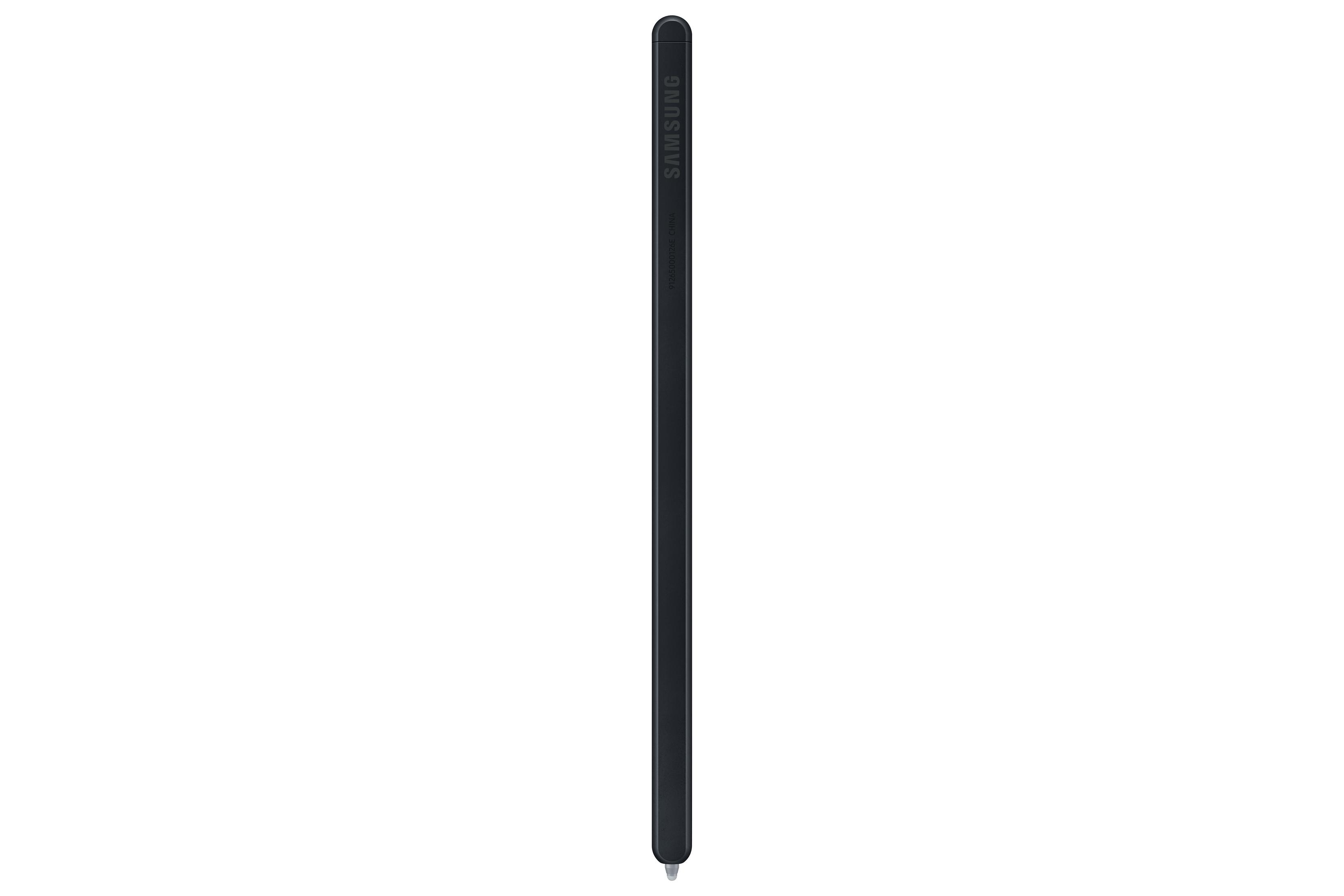 Schwarzer Eingabestift. Das Samsung-Logo ist auf dem Stift zu sehen.