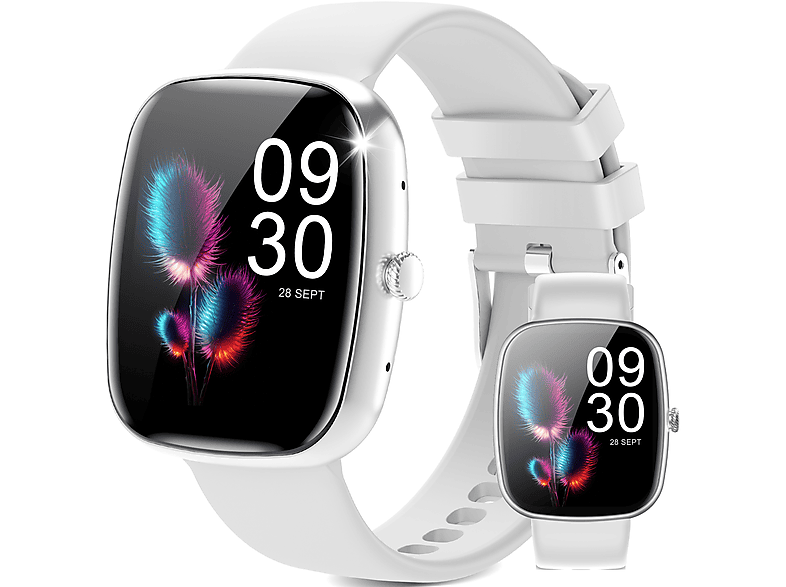 RAYOFI Z9 Smartwatch Herren Damen ，1.83" Zoll Fitnessuhr Smartwatch Silikon, 240 mm, Rosa