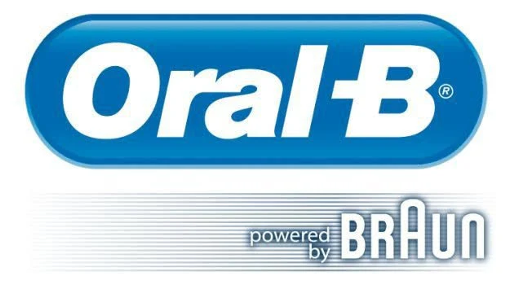 Logo Oral-B z marką Braun poniżej, niebieskie owalne z białym tekstem.