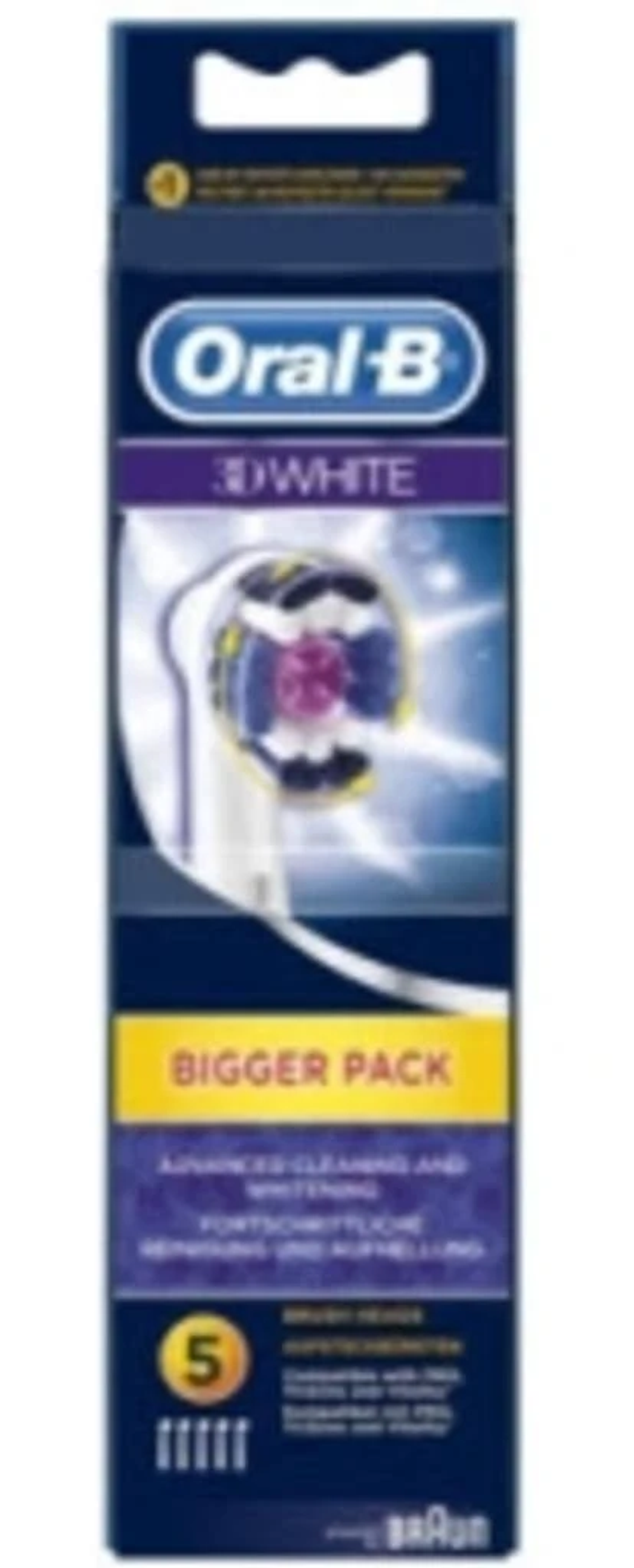 Pudełko z końcówkami do szczoteczki Oral-B 3D White.