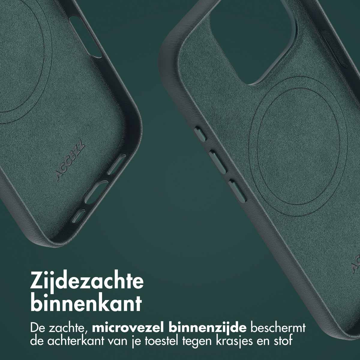 ACCEZZ Coque arrière compatible avec iPhone 16 Pro Étui de Téléphone voor Apple iPhone 16 Pro Vert foncé