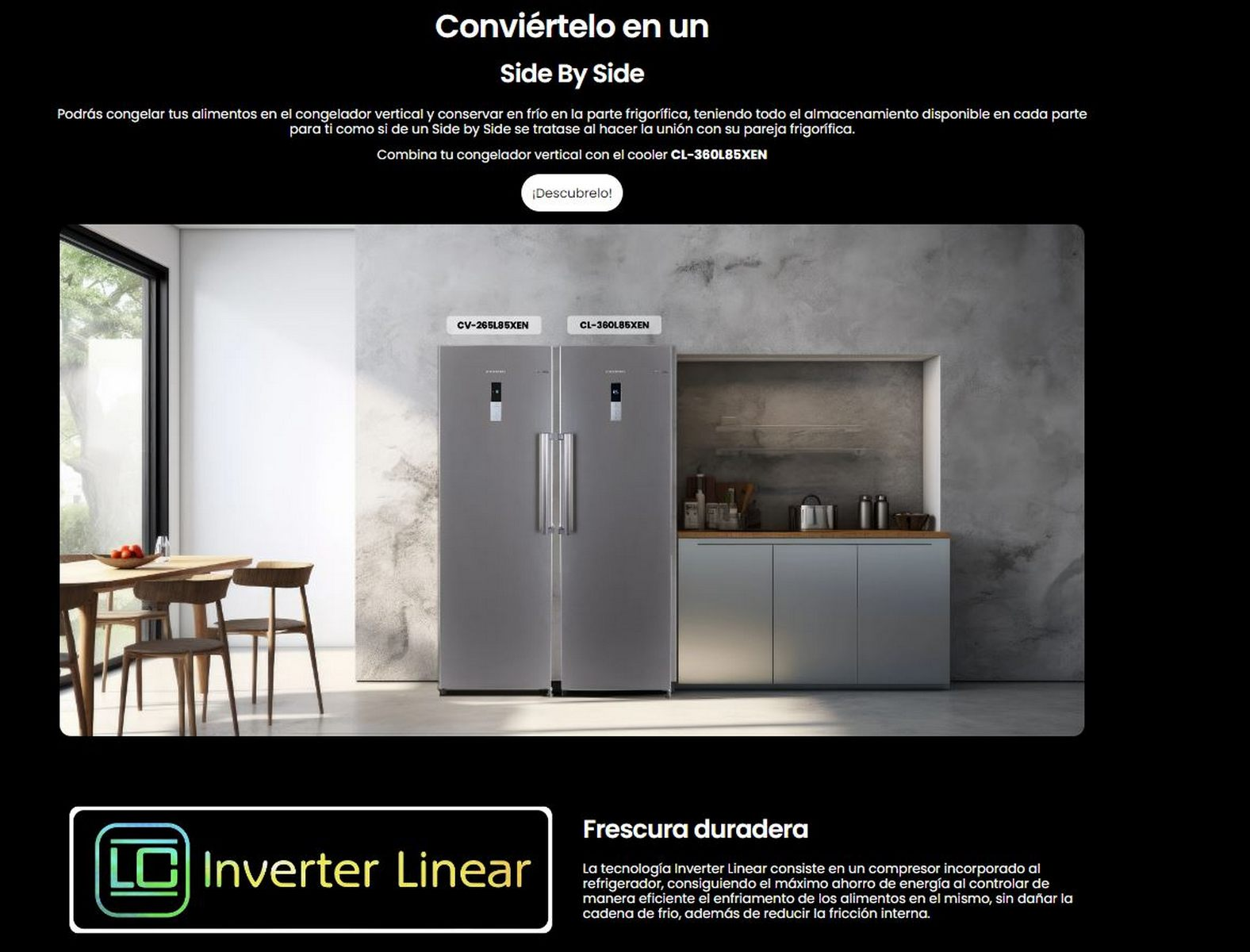 Dos refrigeradores plateados uno al lado del otro en un ambiente de cocina.