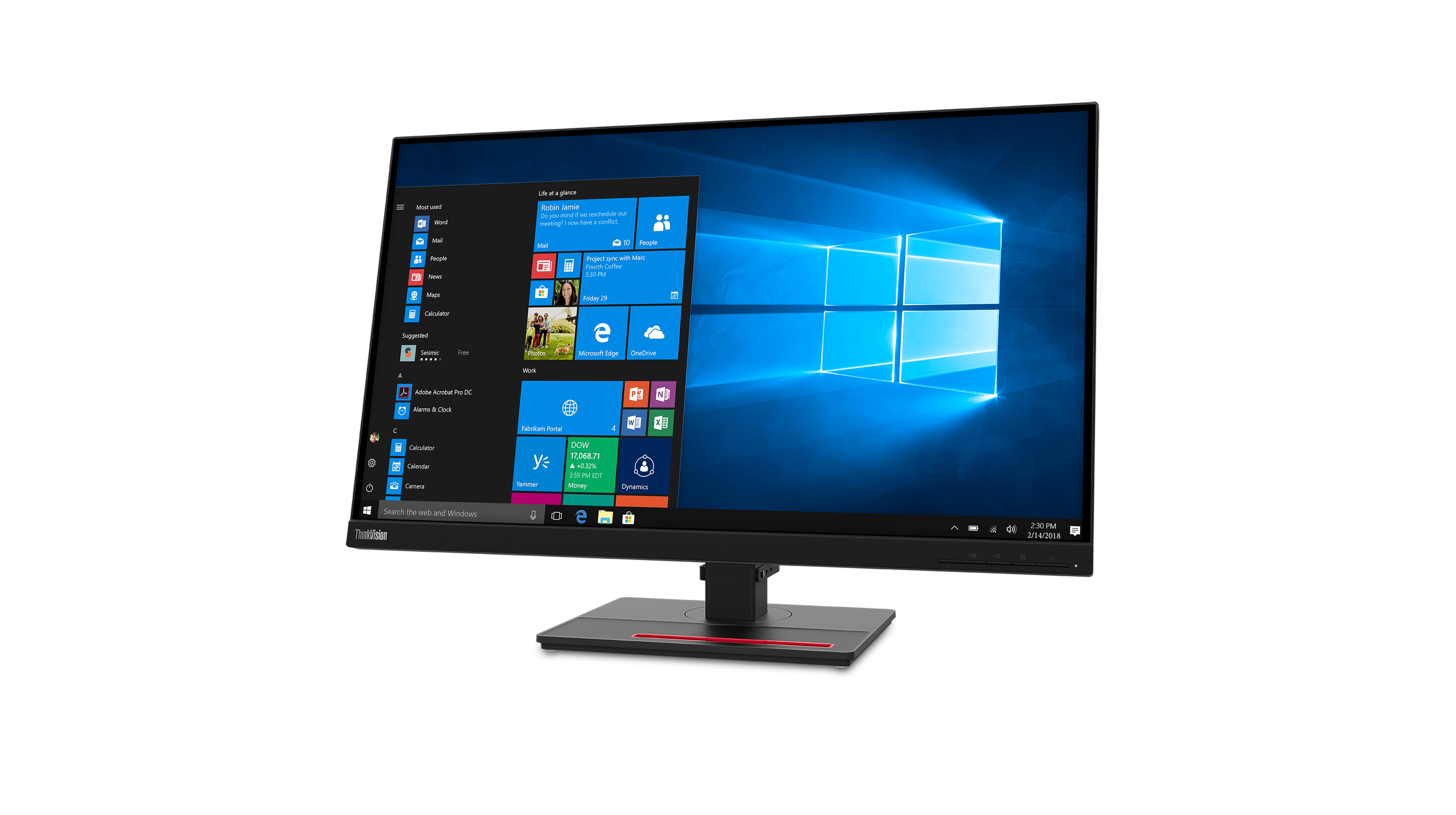 Black computer monitor displaying a Windows interface. The monitor is angled, on a white background.