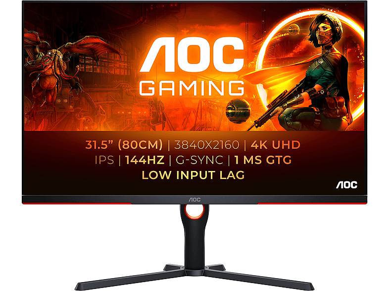 AOC AGON U32G3X 31,5 Zoll UHD 4K Gaming Monitor (1 ms Reaktionszeit , 144 Hz , 60 Hz nativ)