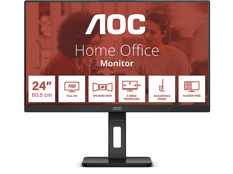AOC 24E3QAF 23,8 Zoll Full-HD Monitor (4 ms Reaktionszeit , 75Hz , 75 Hz nativ)