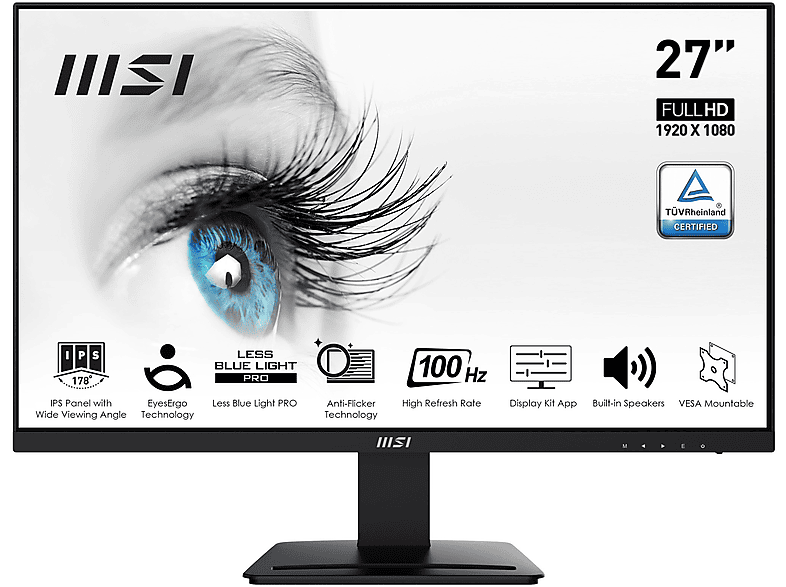 Monitor - MSI Pro MP273A 27" LED IPS FullHD 100Hz Negro