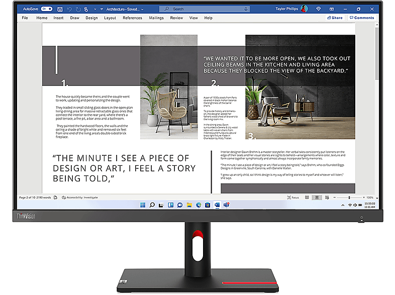 LENOVO ThinkVision S27i-30 27 Zoll Full-HD Monitor (6 ms Reaktionszeit , 100 Hz , 100 Hz nativ)