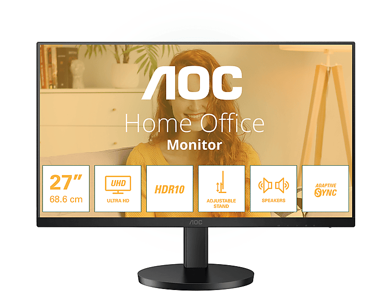 AOC U27B3AF 27 Zoll UHD 4K Monitor (4 ms Reaktionszeit , 60 Hz , 60 Hz nativ)