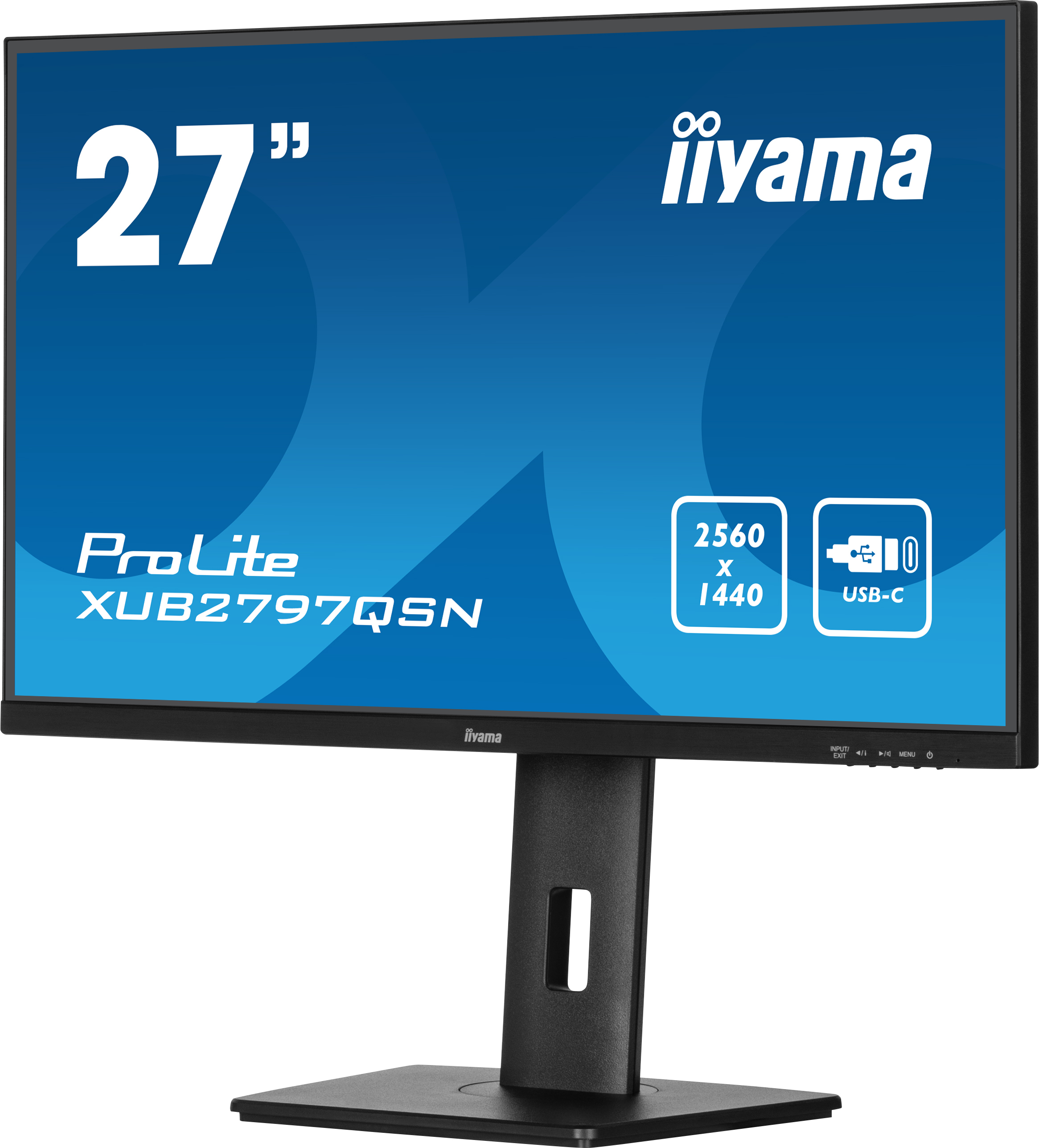 Een 27-inch computermonitor met een zwart frame, die tekst weergeeft.