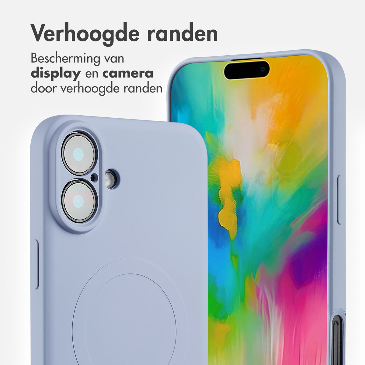 Deux coques de téléphone. Une en gros plan, montrant le design, et l'autre derrière.