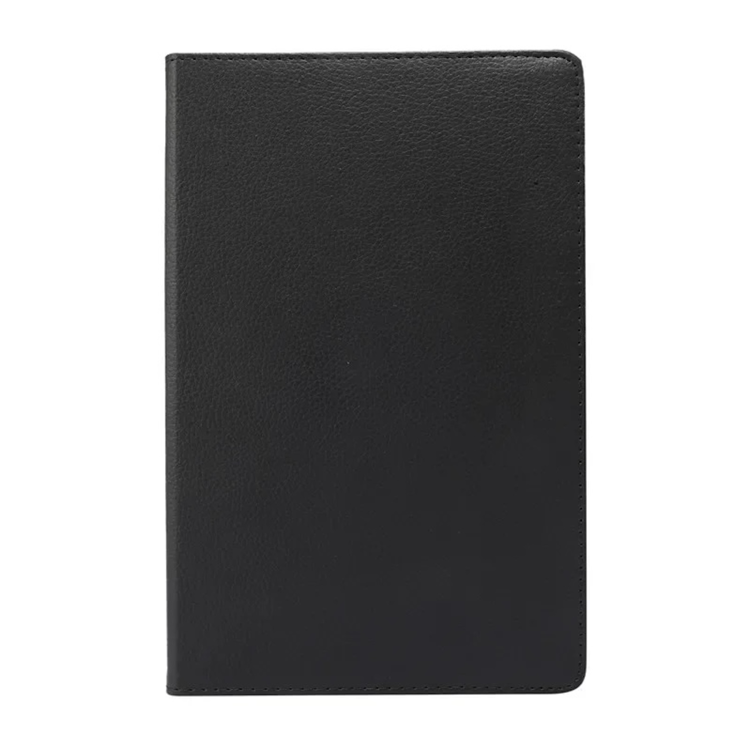 Schwarzes Lederjournal oder Notizbuch; geschlossen, leerer Umschlag.