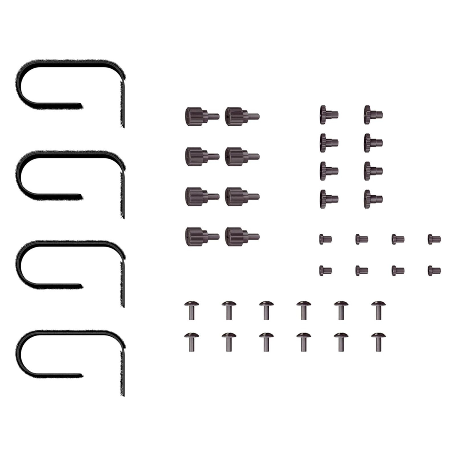 Hardware-Montageschrauben. Eine Reihe von Schrauben, mit Haken.