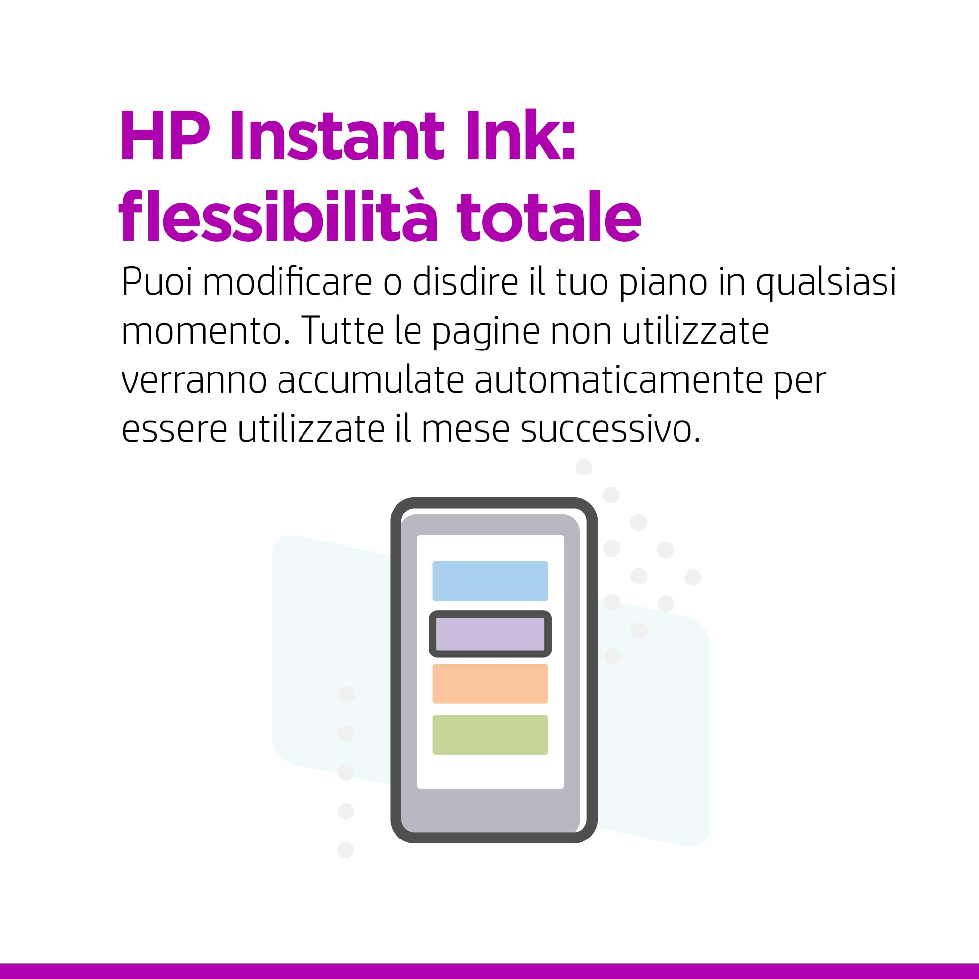 Białe tło. Tekst o HP Instant Ink i smartfonie.