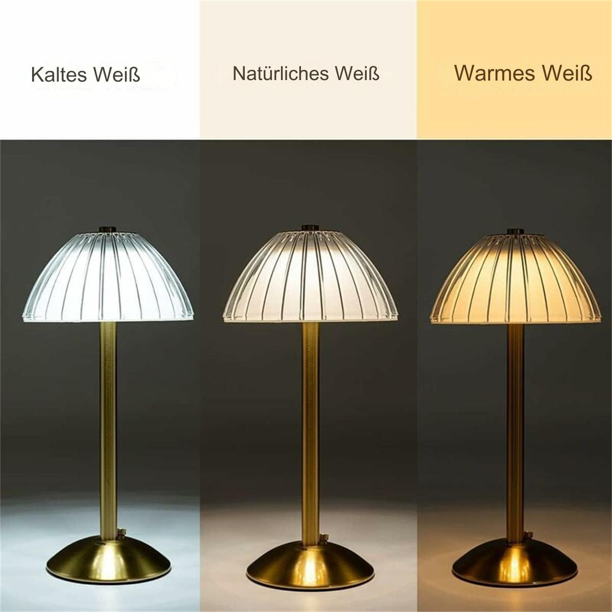Drei Tischlampen mit unterschiedlichen Farblicht.