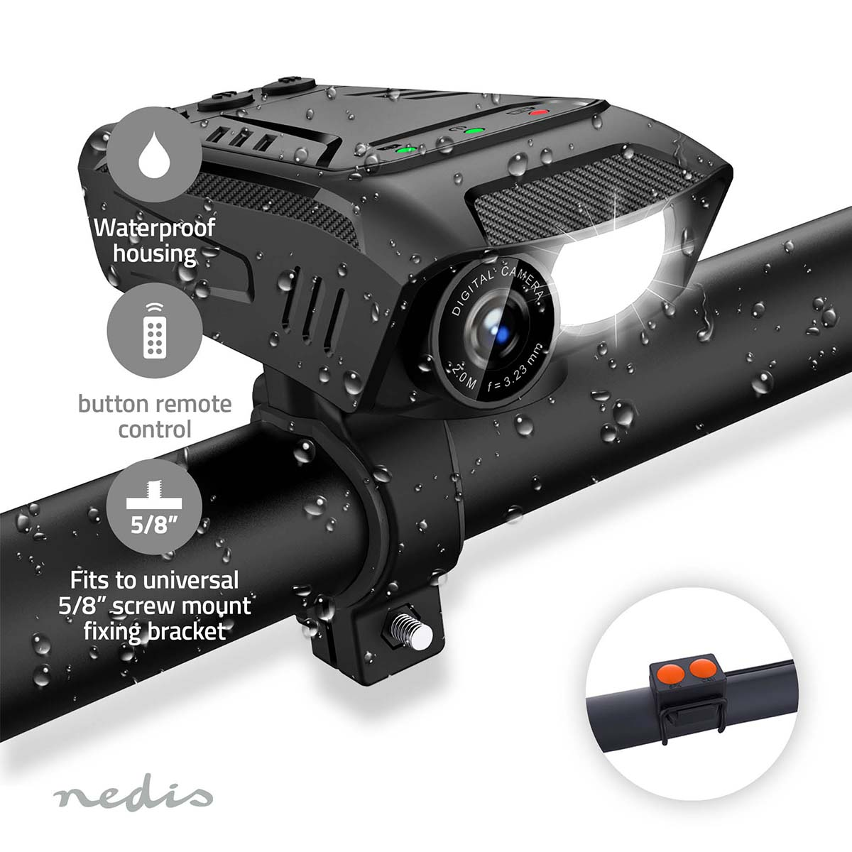 ACTION CAMERA NEDIS CCAM100BK, Full HD 1080ppixel