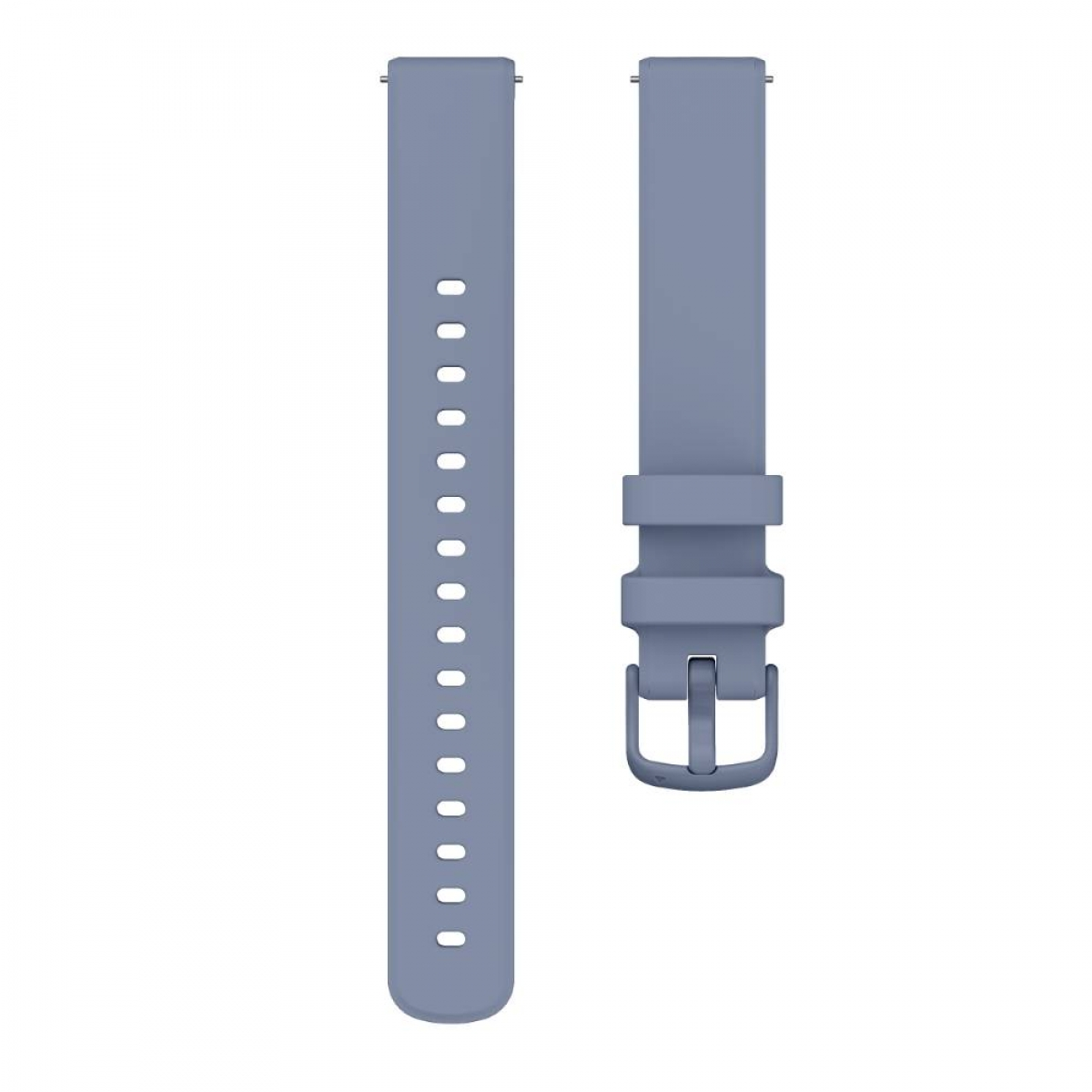 Zwei hellblaue Uhrenarmbänder, eines mit Löchern und das andere mit einer Schnalle.