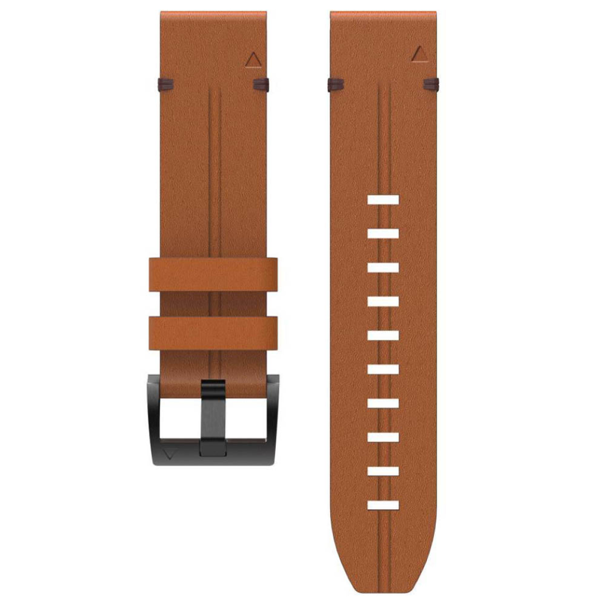 Zwei braune Uhrenarmbänder mit schwarzer Schnalle.