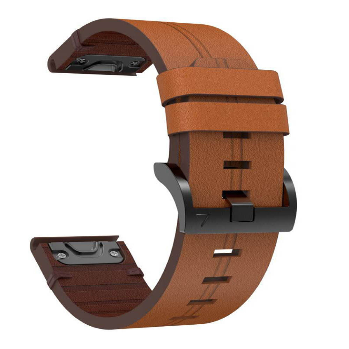 Braunes Lederarmband mit schwarzer Schnalle.