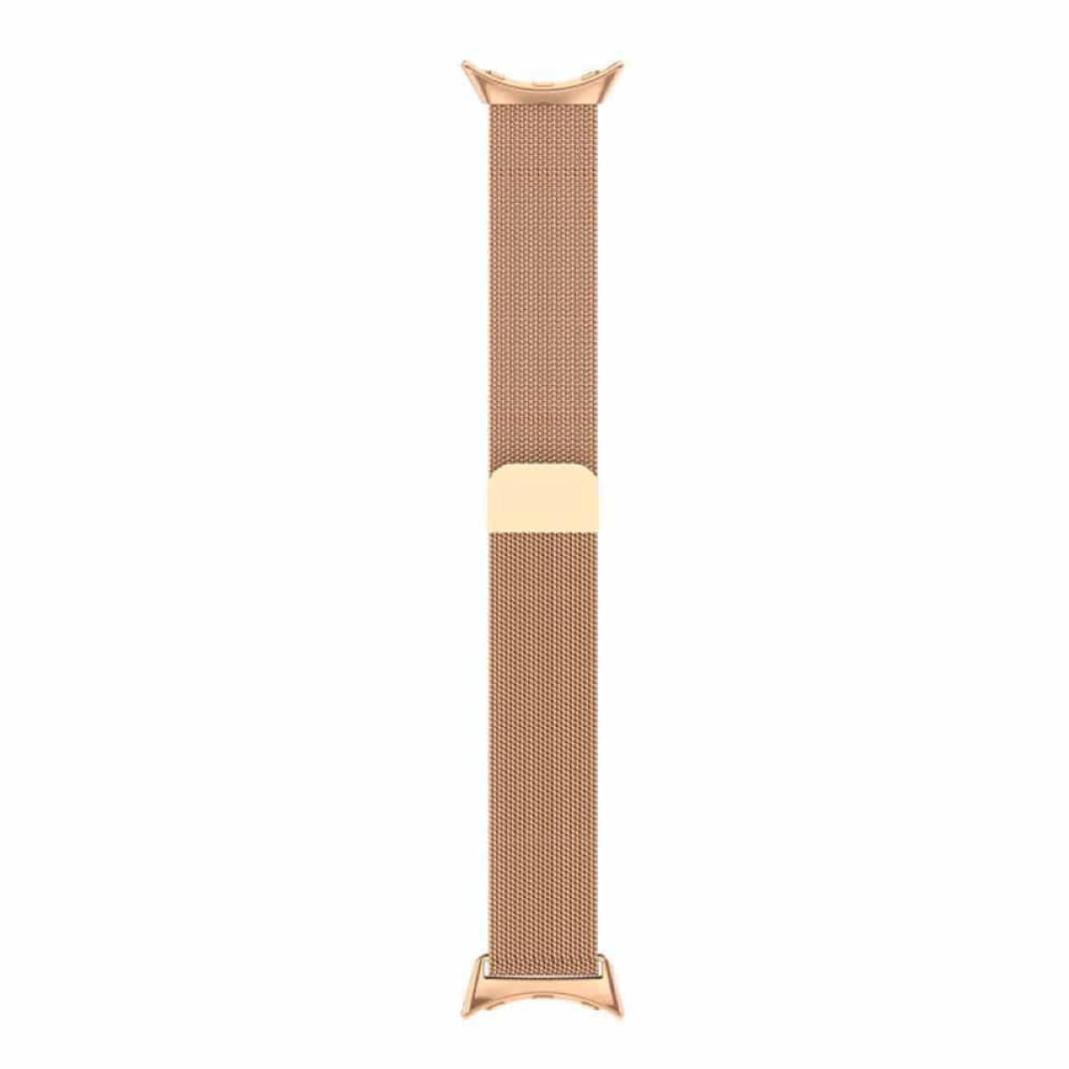 Roségoldenes Uhrenarmband, aus Mesh, mit einem Verschluss.