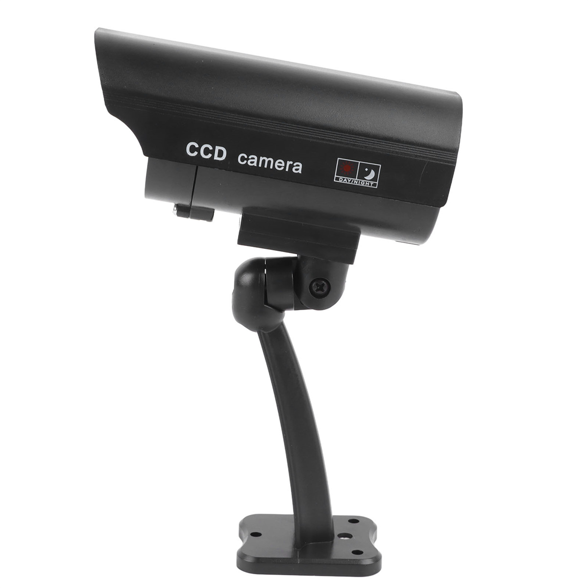 Schwarze CCD-Kamera auf schwarzem Ständer. Sie trägt die Aufschrift "CCD-Kamera".