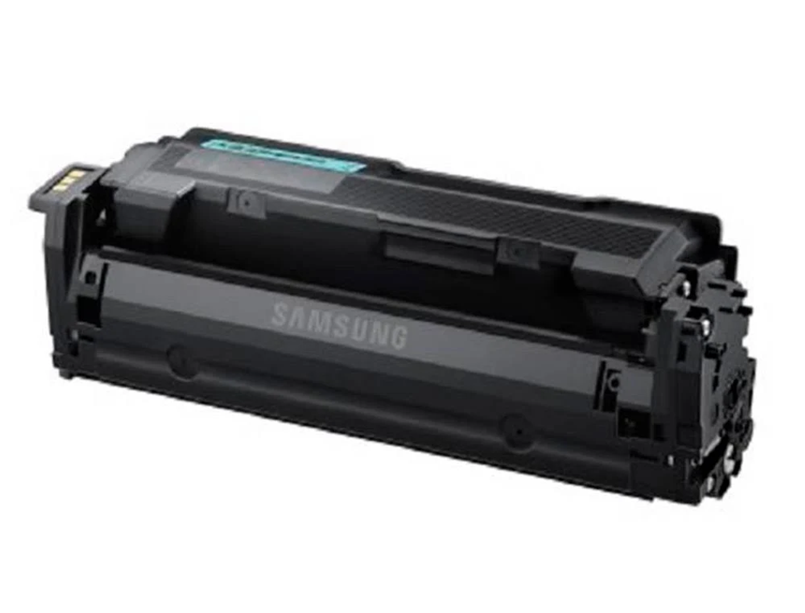 Czarny wkład z tonerem Samsung. Ma prostokątny kształt i widoczny jest napis SAMSUNG.