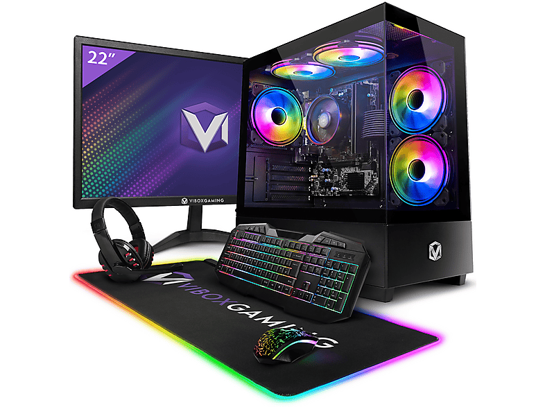 VIBOX I-92, Gaming PC mit AMD Ryzen™ 3 4 Prozessor, 8 GB RAM, 480 GB SSD, AMD Radeon™ RX Vega 8, Windows 11 Home
